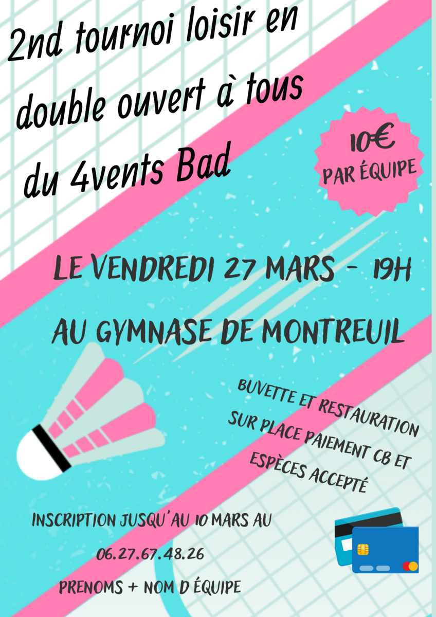 Tournoi de badminton à Montreuil