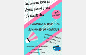 Tournoi de badminton à Montreuil