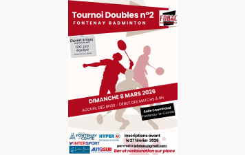 Tournoi Doubles n°2 du FOBAC le dimanche 8 mars 2026