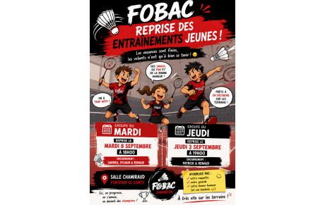 Reprise des entraînements jeunes